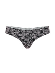 Victoria's Secret Black Sketch Floral Thong Knickers - Image 2 of 2