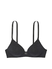 Victoria's Secret Black Heather Non Wired Lightly Lined Cotton Logo Bra - Image 3 of 3