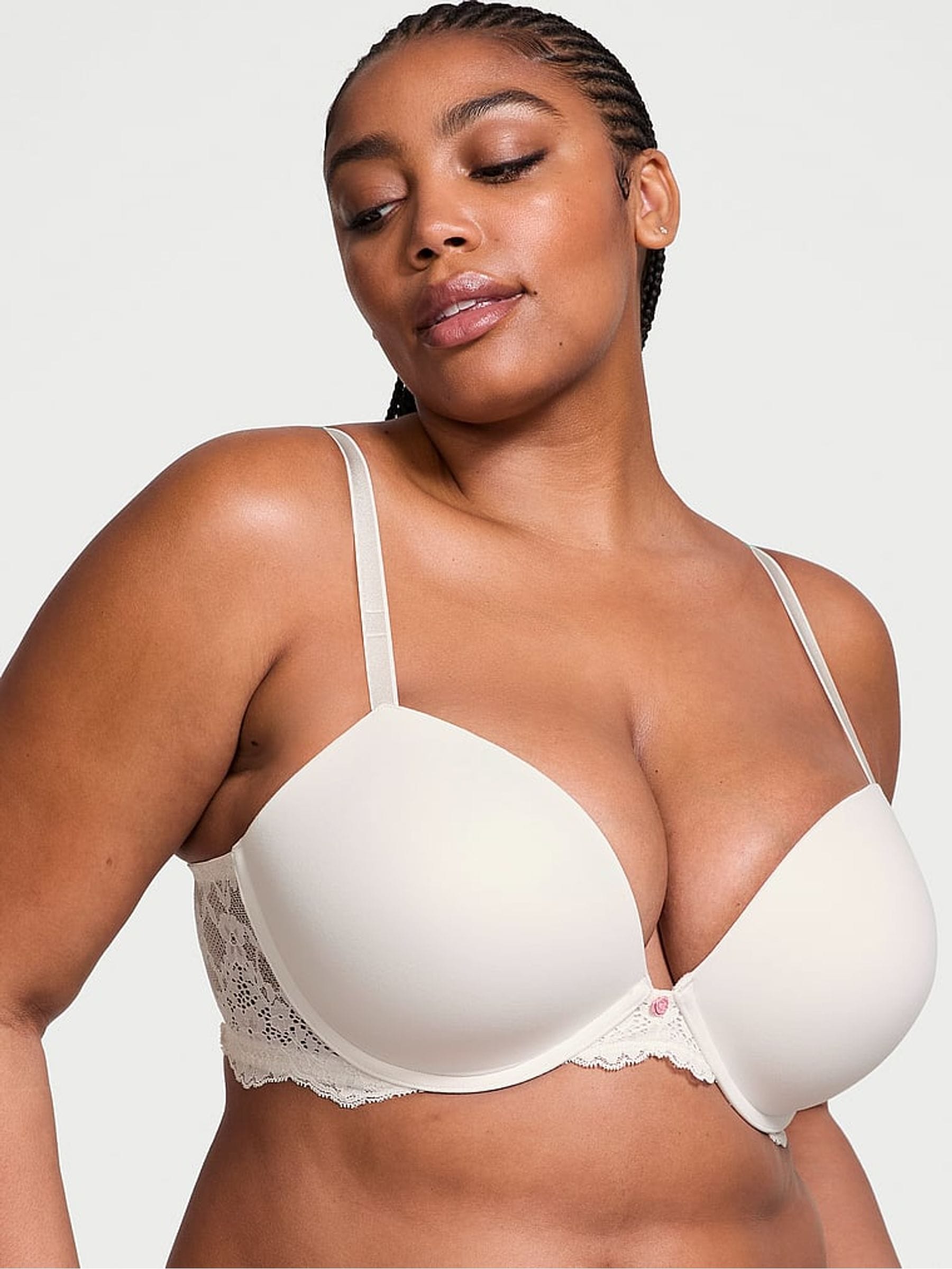 Victoria's Secret Coconut White Lace Trim Push Up Bra