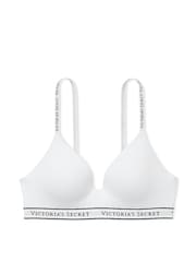 Victoria's Secret White Non Wired Lightly Lined Cotton Logo Bra - Image 3 of 3