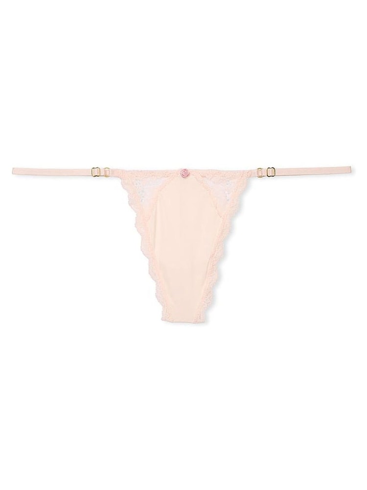 Victoria's Secret Purest Pink Lace Trim G String Knickers - Image 3 of 3