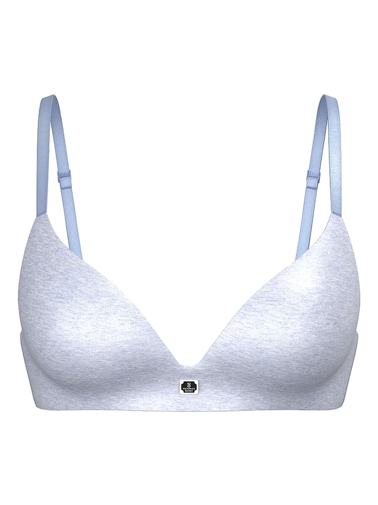 Victoria's Secret Heather Cornflower blue Non Wired Lightly Lined Cotton Logo Bra - Image 1 of 2