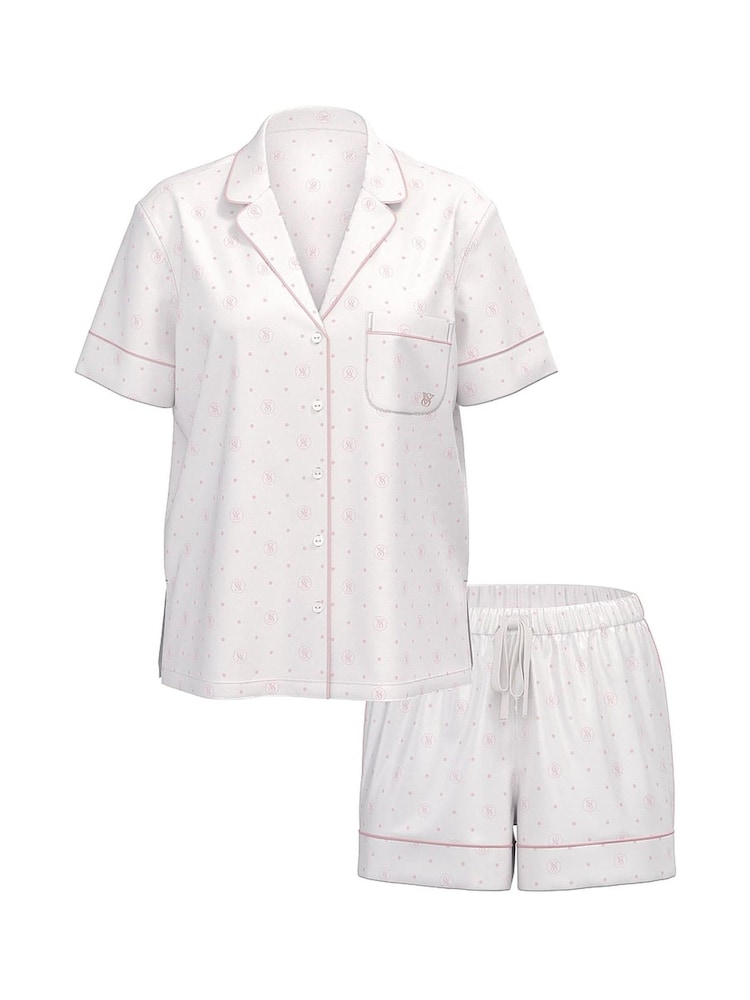 Victoria's Secret White Lockup Dot Satin Short Pyjamas Set - Image 3 of 3 Victoria's Secret White Lockup Dot Satin Short Pyjamas Set - Image 3 of 3