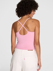 Victoria's Secret PINK Cameo Pink Shine Cotton Square Neck Sports Bra - Image 2 of 2
