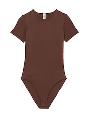 Victoria's Secret Brown FeatherSoft™ BODYWEAR Short-Sleeve Bodysuit - Image 3 of 3