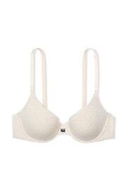 Victoria's Secret Natural Heather Nude Lightly Lined Demi Cotton Logo Bra - Image 3 of 3