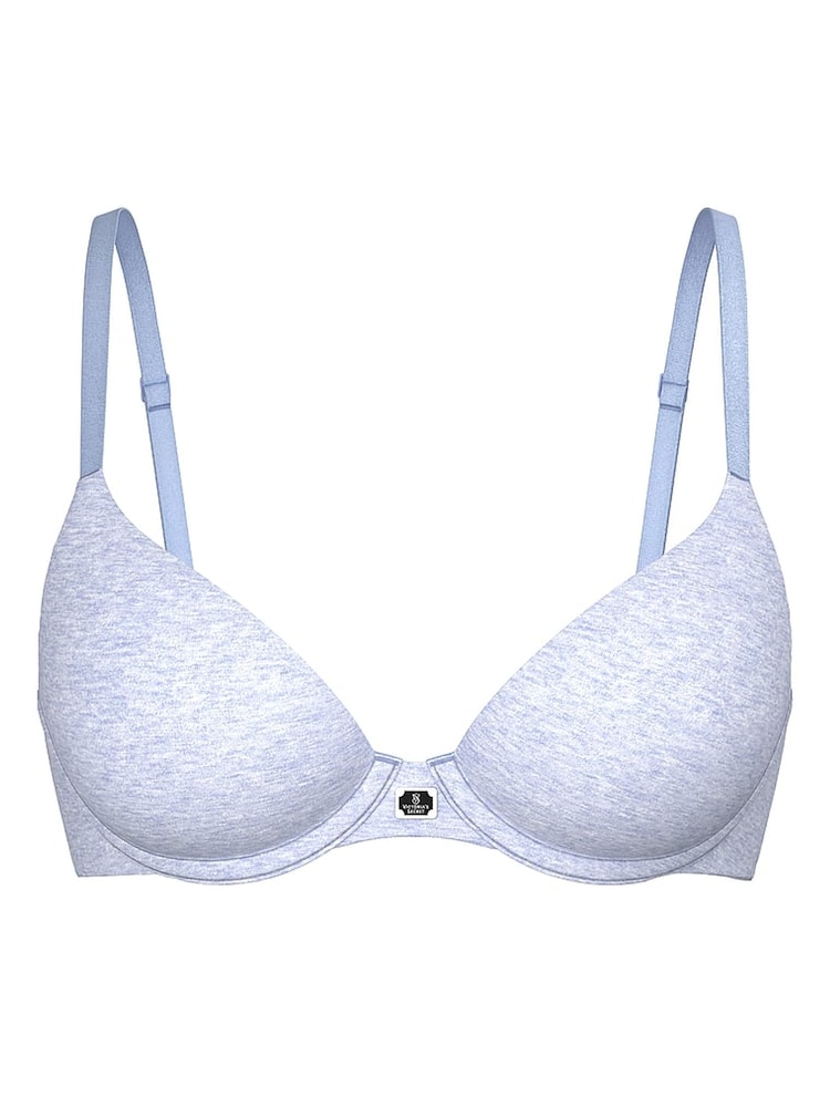 Victoria's Secret Heather Cornflower Blue Lightly Lined Demi Cotton Logo Bra - Image 1 of 2