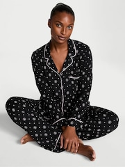 Victoria's Secret Black VS Dot Modal Long Pyjamas Set - Image 1 of 2