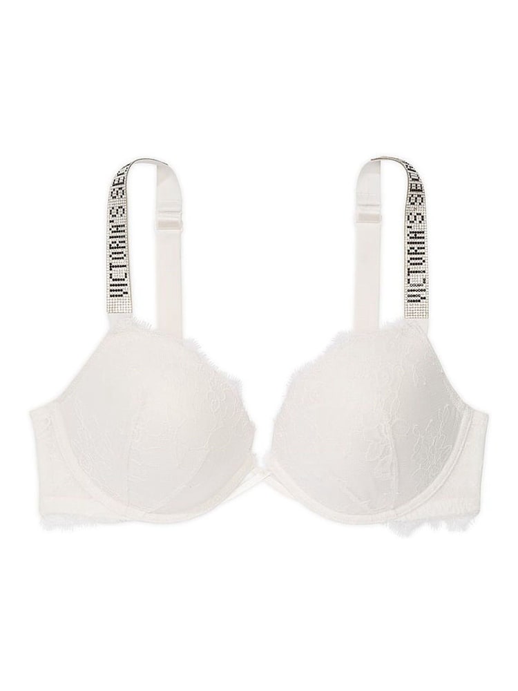 Victoria's Secret Coconut White Push Up Shine Strap Lace Bra - Image 3 of 3