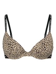 Victoria's Secret Leopard Brown Lightly Lined Full Cup Cotton Logo Bra - Image 1 of 2