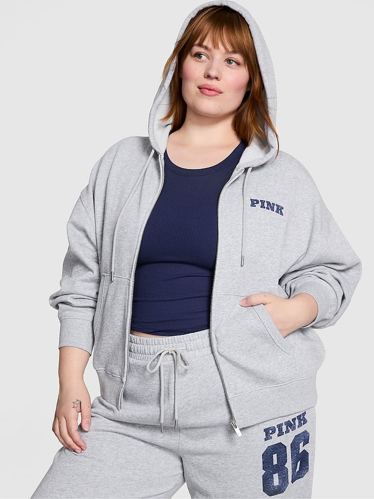 Victoria's Secret PINK Medium Heather Grey Fleece Hoodie - Image 1 of 4