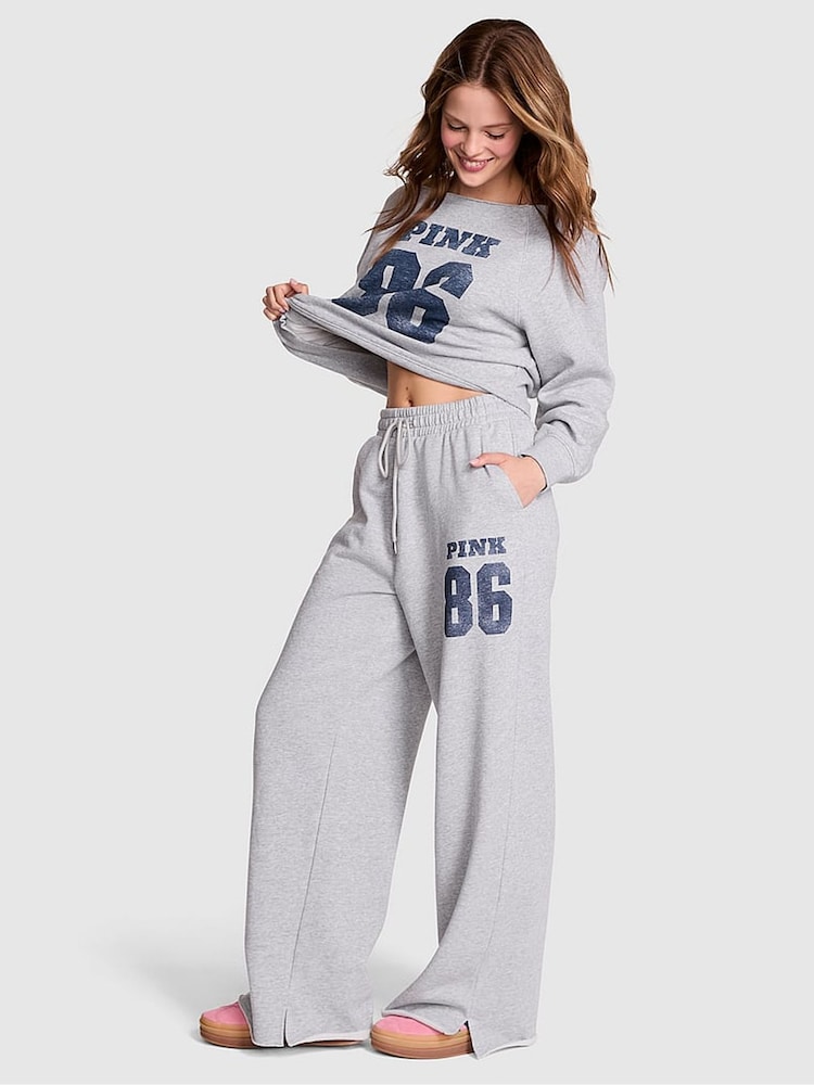 Victoria's Secret PINK Medium Heather Grey Fleece Joggers - Image 1 of 4