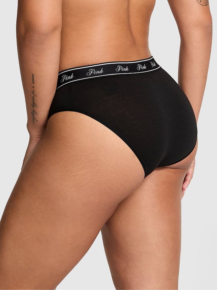 Victoria's Secret PINK Black Cotton Logo Knickers - Image 2 of 2 Victoria's Secret PINK Black Cotton Logo Knickers - Image 2 of 2