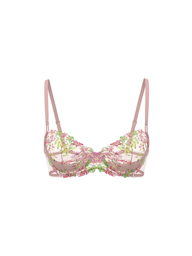 Victoria's Secret Pink Unlined Balcony Wisteria Embroidery Bra - Image 3 of 3 Victoria's Secret Pink Unlined Balcony Wisteria Embroidery Bra - Image 3 of 3