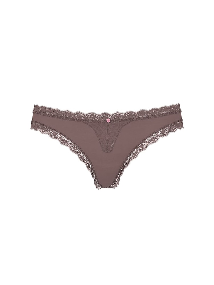 Victoria's Secret Titanium Grey Lace Trim Thong Knickers - Image 3 of 3 Victoria's Secret Titanium Grey Lace Trim Thong Knickers - Image 3 of 3