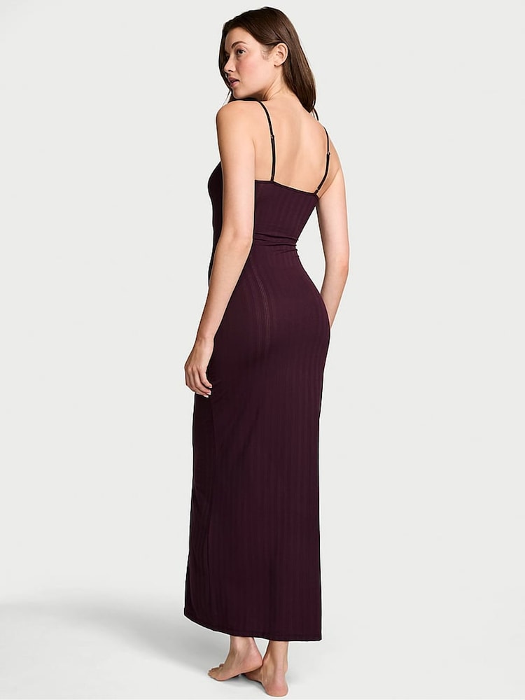 Victoria's Secret Winter Wine Purple Modal Maxi Slip Dress - Image 2 of 3 Victoria's Secret Winter Wine Purple Modal Maxi Slip Dress - Image 2 of 3