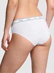 Victoria's Secret PINK White Hipster Cotton Logo Knickers - Image 2 of 3