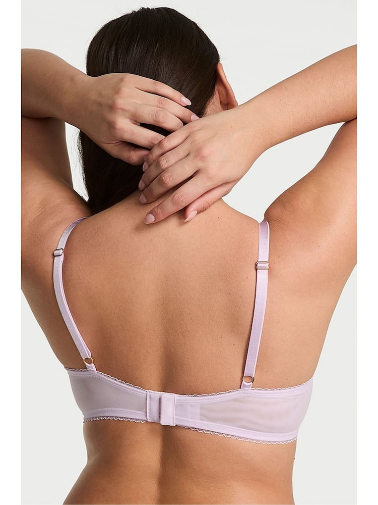 Victoria's Secret Delicate Violet Purple Lightly Lined Demi Blossom Embroidery Bra - Image 2 of 2 Victoria's Secret Delicate Violet Purple Lightly Lined Demi Blossom Embroidery Bra - Image 2 of 2
