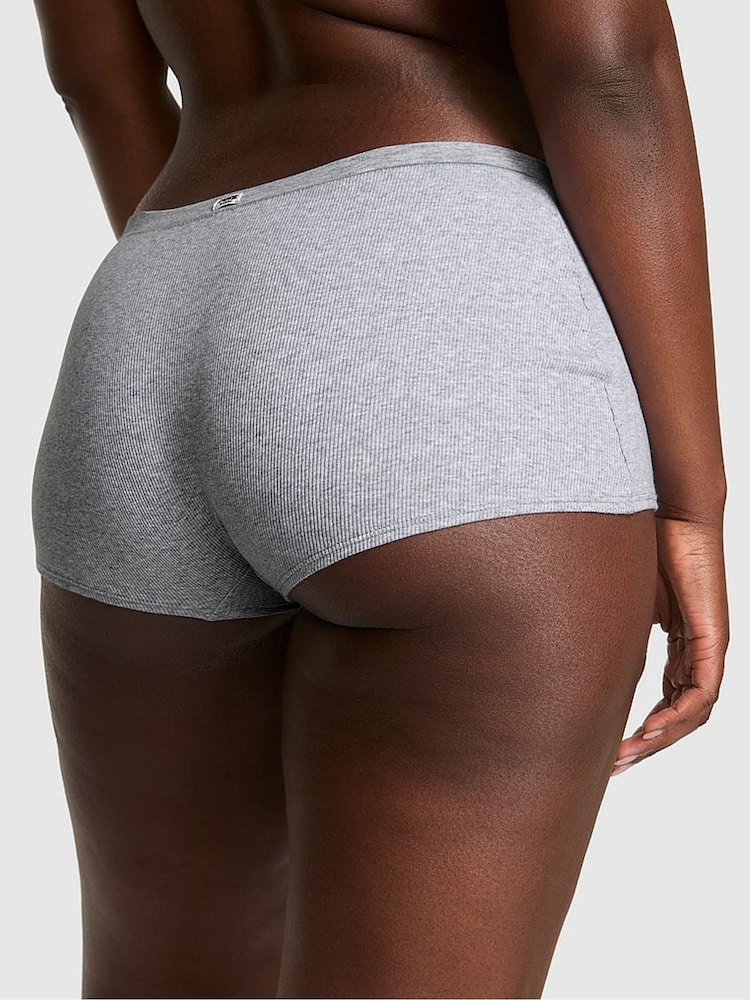 Victoria's Secret PINK Medium Heather Grey Boyshort Cotton Knickers - Image 2 of 3 Victoria's Secret PINK Medium Heather Grey Boyshort Cotton Knickers - Image 2 of 3