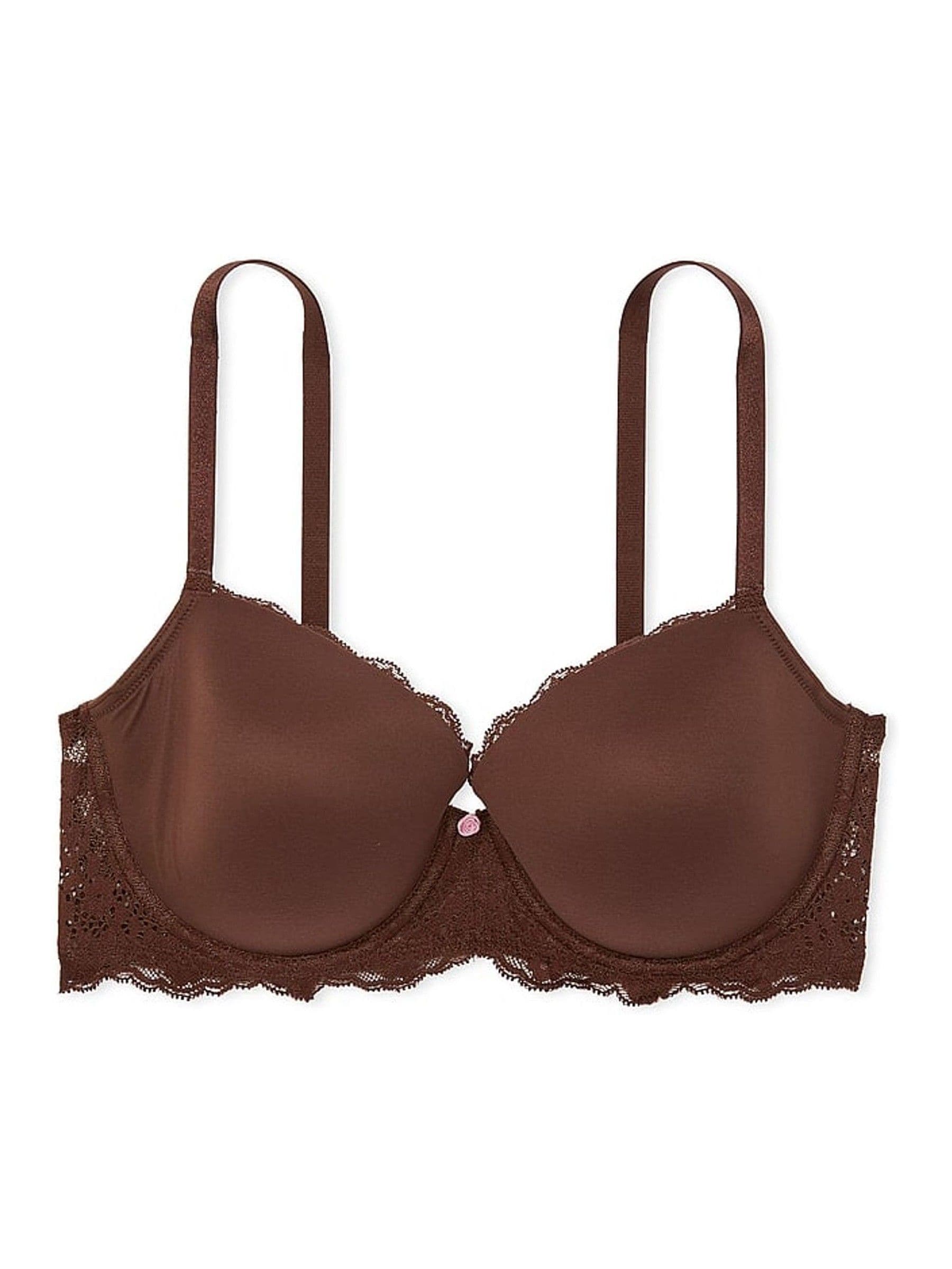 Victoria's Secret Ganache Nude Lace Trim Lightly Lined Demi Bra