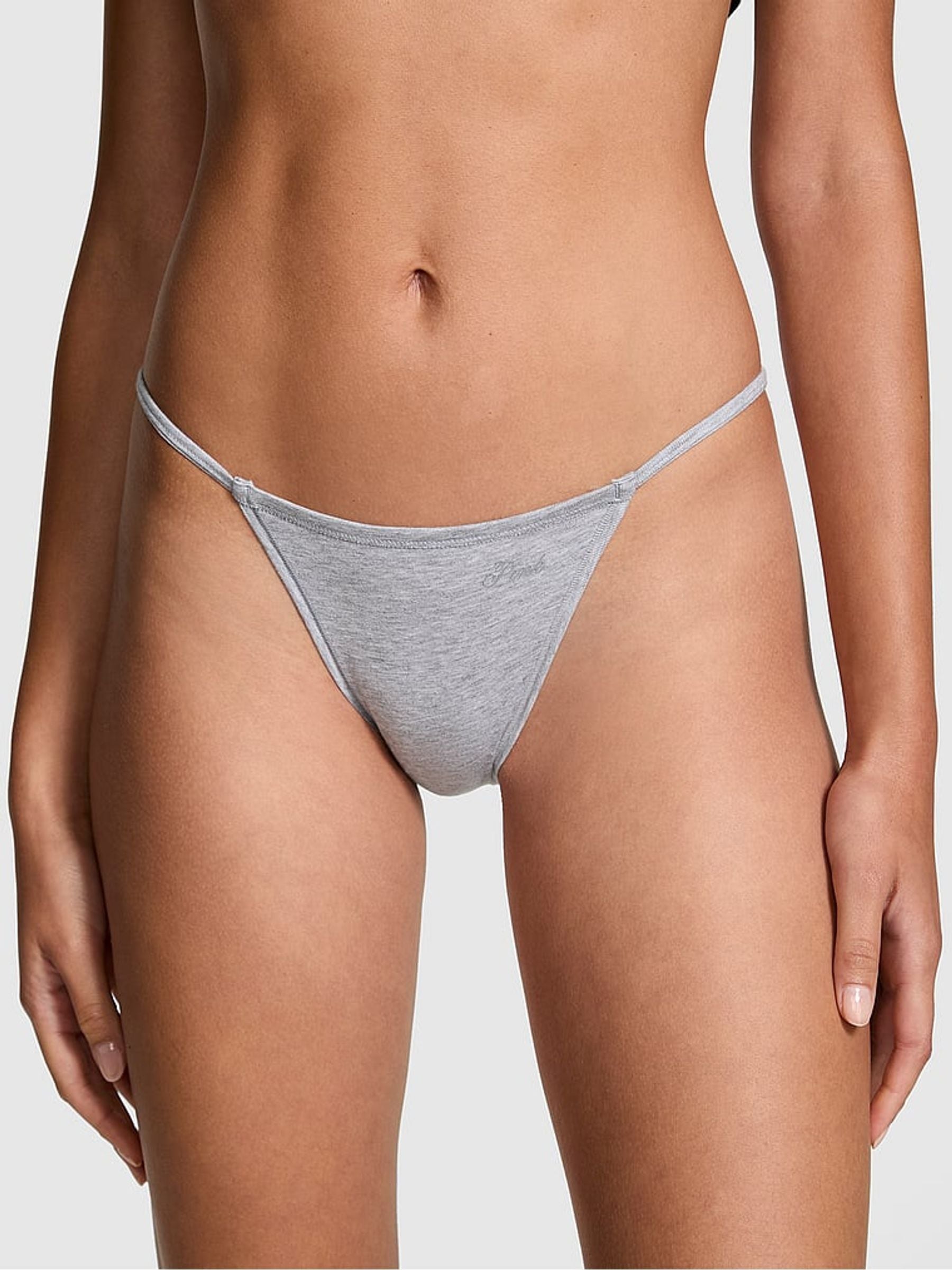 Victoria's Secret PINK Medium Heather Grey Bikini Cotton Knickers