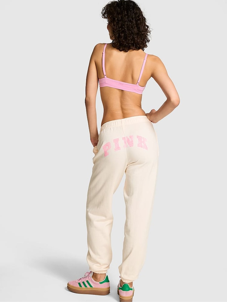 Victoria's Secret PINK Winter White Fleece Joggers - Image 2 of 3
