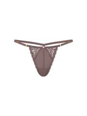 Victoria's Secret Titanium Grey Lace Trim G String Knickers - Image 3 of 3