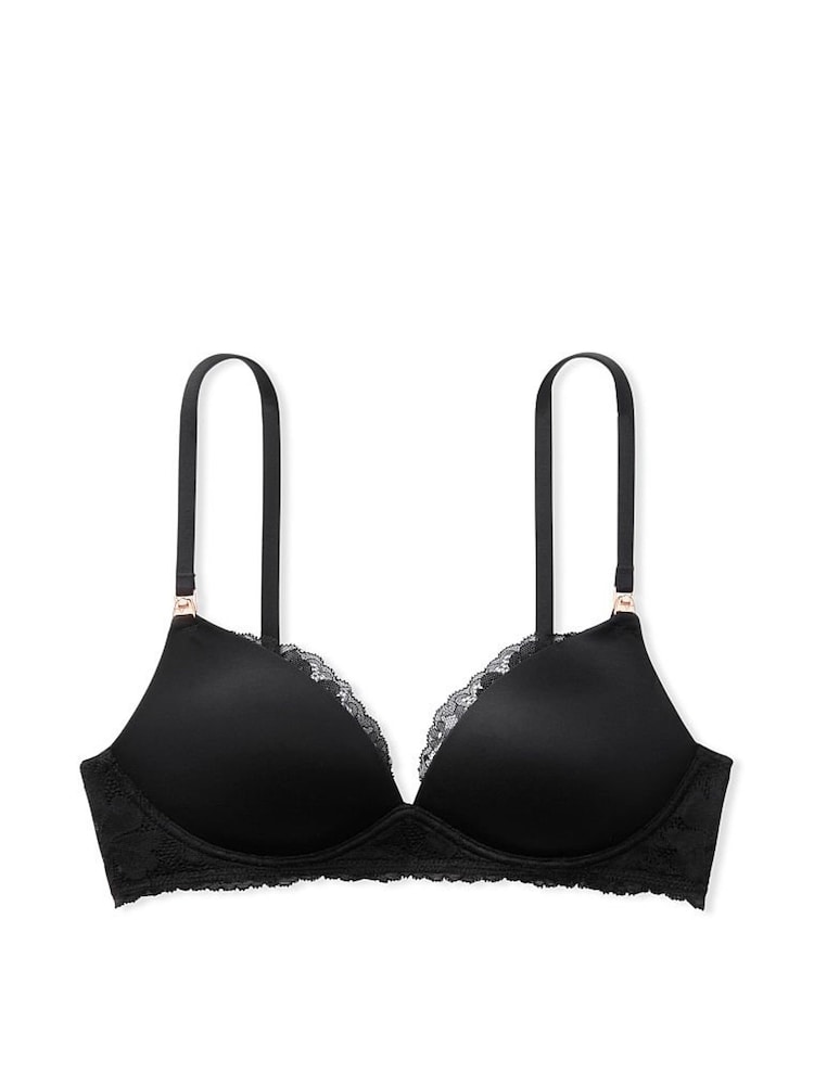 Victoria's Secret Black Non Wired Lightly Lined Lace Wing Nursing Bra - Image 3 of 3 Victoria's Secret Black Non Wired Lightly Lined Lace Wing Nursing Bra - Image 3 of 3