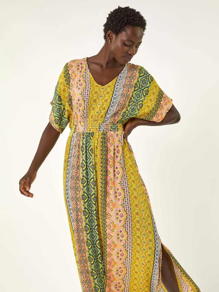 Amarillo - Vestido largo de rayas boho de Roman - Imagen 1 de 5 Amarillo - Vestido largo de rayas boho de Roman - Imagen 1 de 5