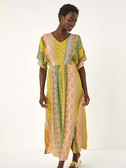 Roman Yellow Boho Stripe Maxi Dress - Image 2 of 5