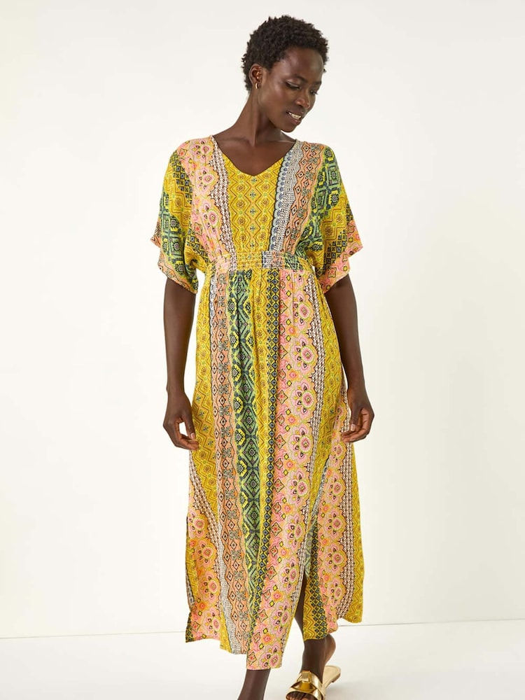 Roman Yellow Boho Stripe Maxi Dress - Image 2 of 5