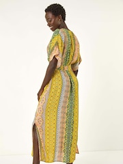 Roman Yellow Boho Stripe Maxi Dress - Image 3 of 5