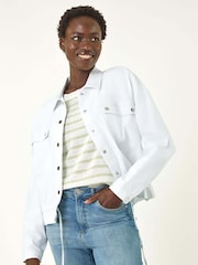 Roman White Utility Collared Pocket Jacket - Image 1 of 5