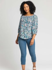 Roman Blue Petite Stretch Crop Denim Jeans - Image 3 of 5