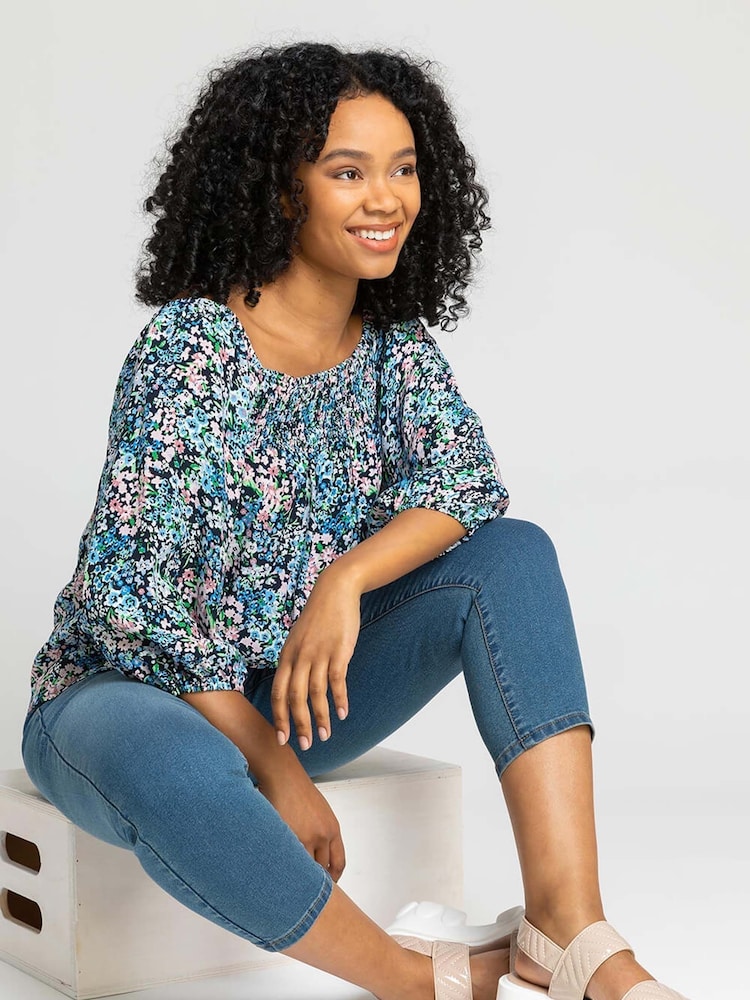 Roman Blue Petite Stretch Crop Denim Jeans - Image 5 of 5