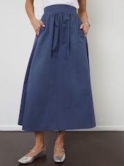Threadbare Blue Maxi Skirt with Pockets - Image 2 of 4