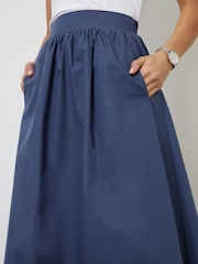 Threadbare Blue Maxi Skirt with Pockets - Image 3 of 4