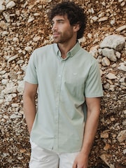 Threadbare Green Short Sleeve 100% Cotton Shirt - Image 1 of 4