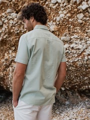 Threadbare Green Short Sleeve 100% Cotton Shirt - Image 2 of 4