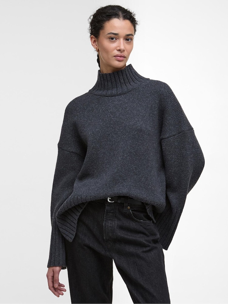 Barbour® Charcoal Grey Serena Knitted Jumper - Image 1 of 8
