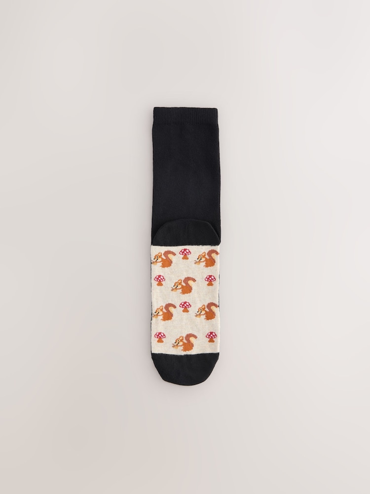 Autumn Animals Footbed Ankle Socks 5 Pack - Image 2 of 8
