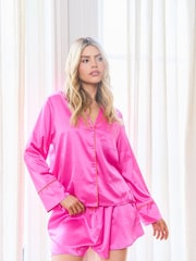 Jim Jam the Label Pink Satin Revere Pyjamas Set - Image 3 of 5