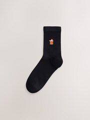 Cockails Embroidered Motif Ankle Socks 4 Pack - Image 4 of 7