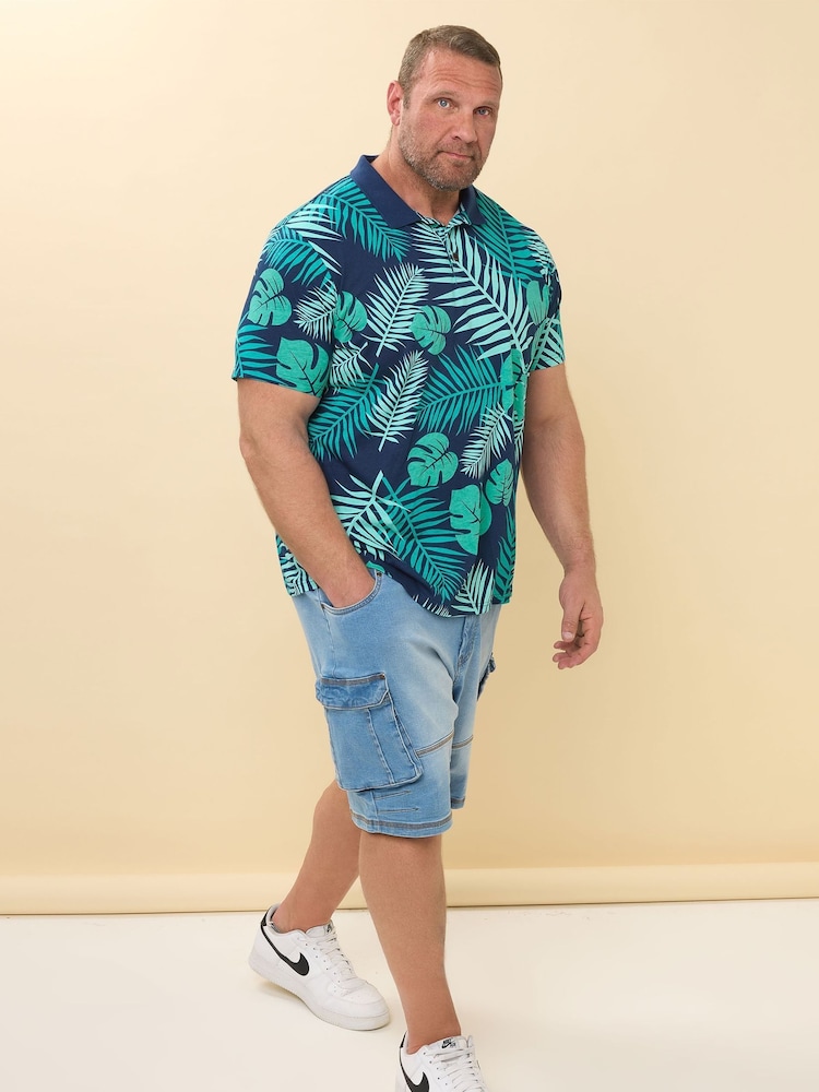BadRhino Big & Tall Blue 100% Cotton Polo Shirt - Image 2 of 6