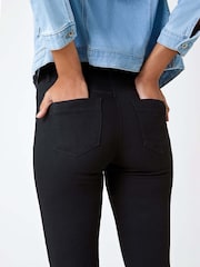 Roman Black Elastic Waist Stretch Denim Leggings - Image 5 of 5