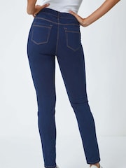 Roman Blue Elastic Waist Stretch Denim Leggings - Image 3 of 5