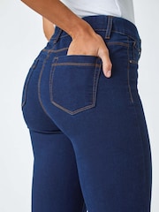 Roman Blue Elastic Waist Stretch Denim Leggings - Image 5 of 5