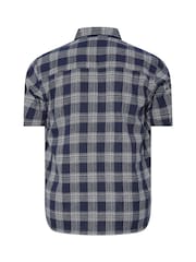 BadRhino Big & Tall Blue Seersucker Check 100% Cotton Shirt - Image 2 of 2