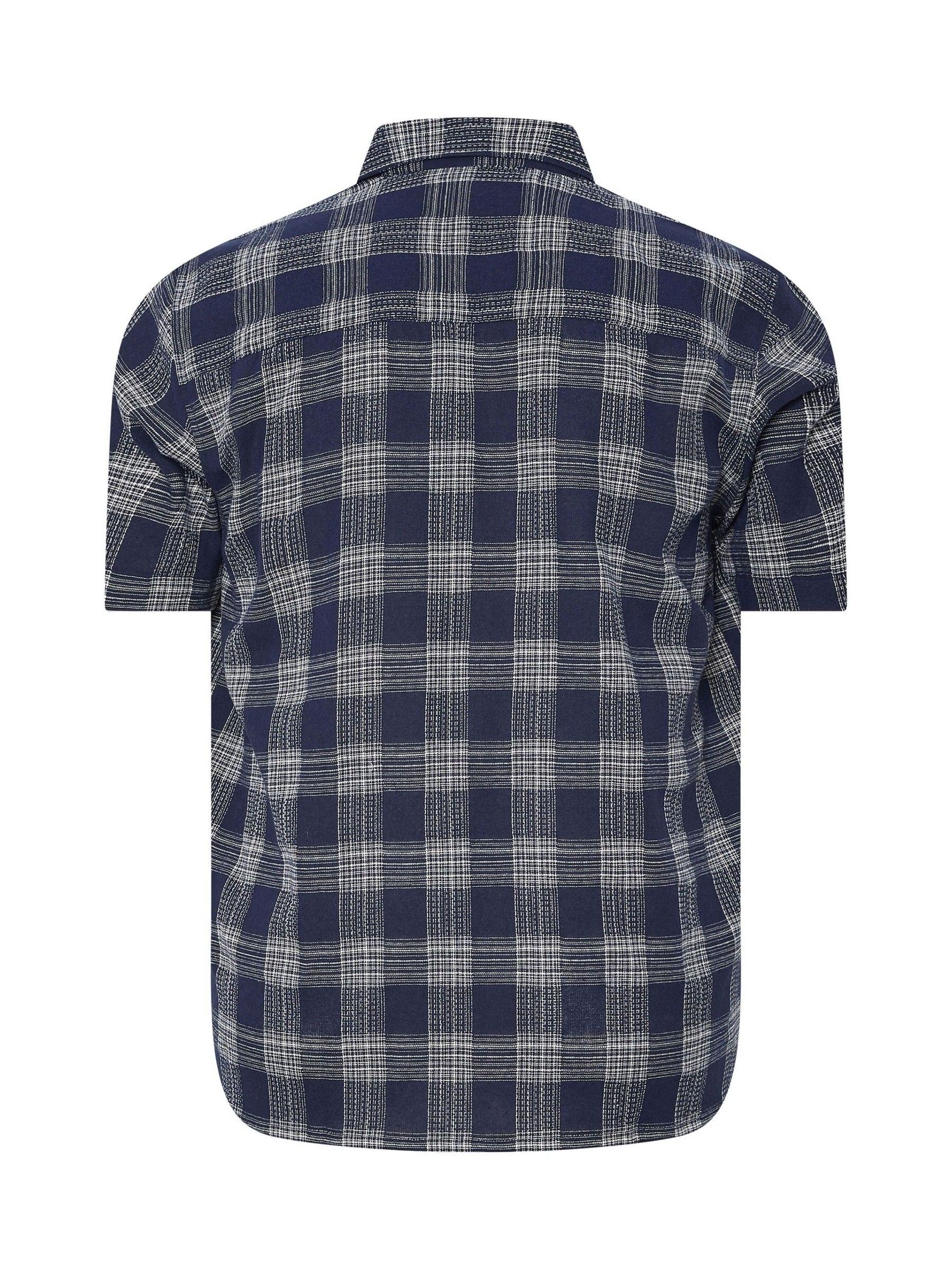 Buy BadRhino Big & Tall Blue Seersucker Check 100% Cotton Shirt