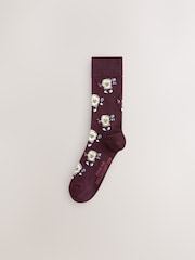 Blue/Green/Red Breakfast Conversational Pattern Socks 5 Pack - Image 4 of 8